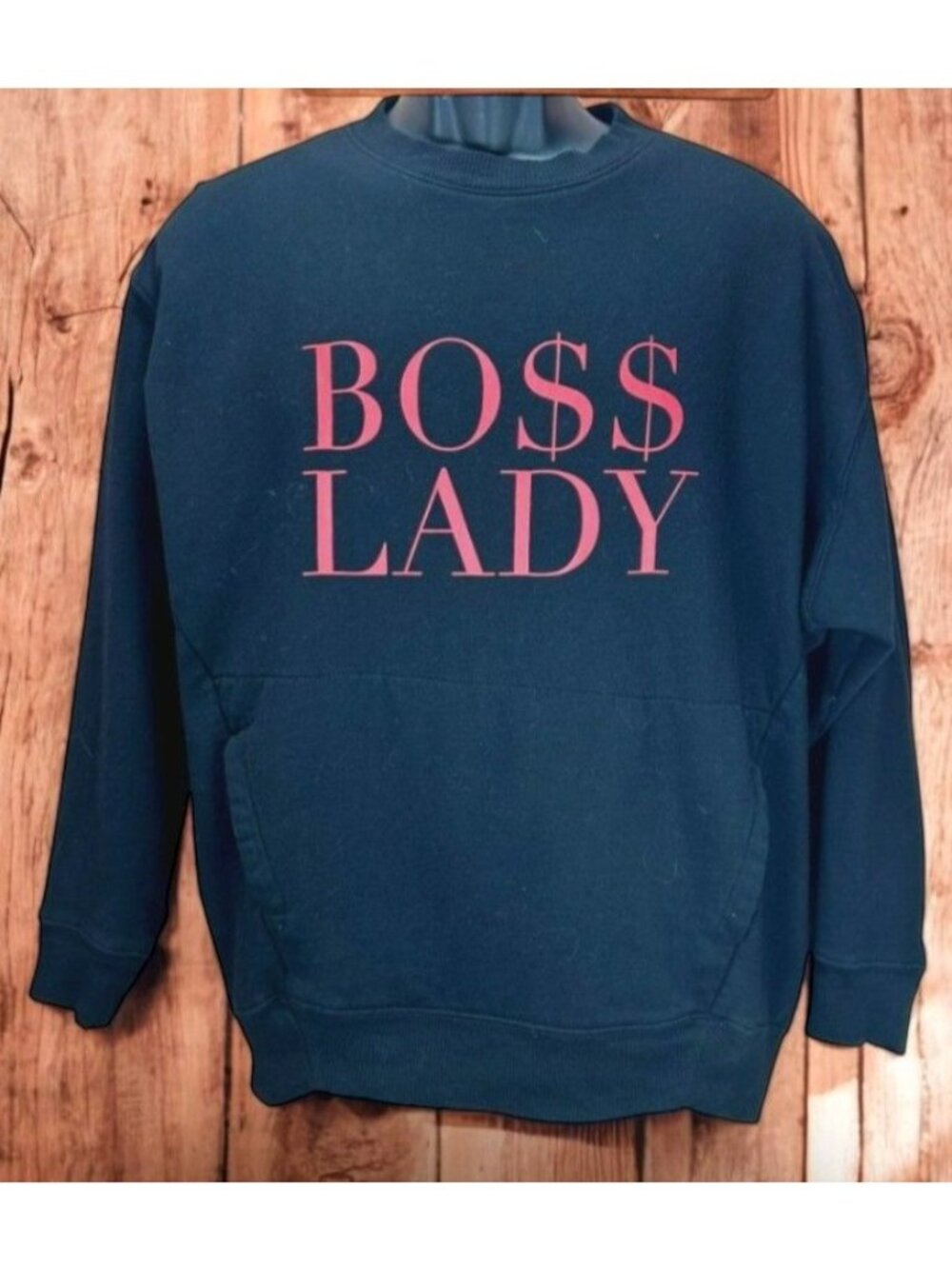 Express Womens "Boss Lady" Black Sweatshirt Small